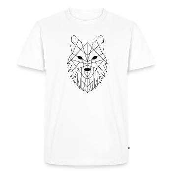 Geometric wolf polygon forest animal - Men's Premium Organic T-Shirt - white - Front - Nico (187cm)