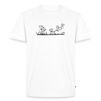 Walking The Dog - Men's Premium Organic T-Shirt - white - Front - Nico (187cm)