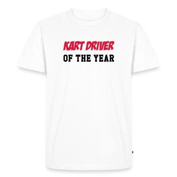 Karting / Kart / Pilote / Voiture - T-shirt Premium bio Homme - blanc - Devant - Nico (187cm)