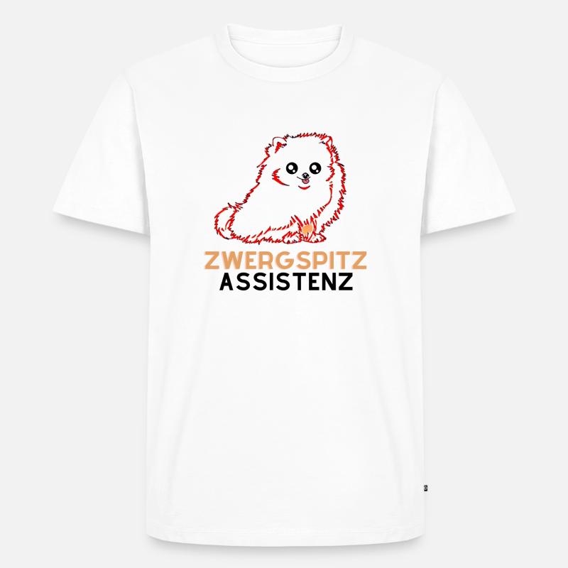 Zwergspitz Assistenz 1 - Männer Premium Bio T-Shirt - Weiß