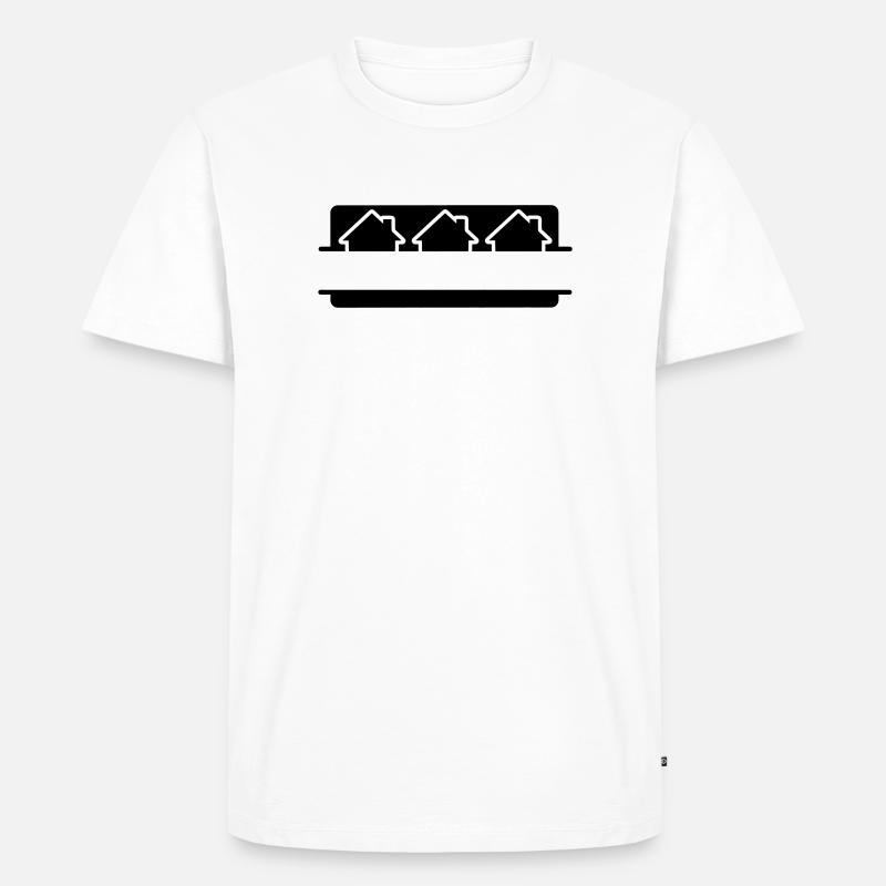 Häuser Logo Immobilienmakler - Männer Premium Bio T-Shirt - Weiß