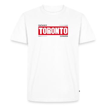 Toronto Bold Red Black Logo - T-shirt Premium bio Homme - blanc - Devant - Nico (187cm)