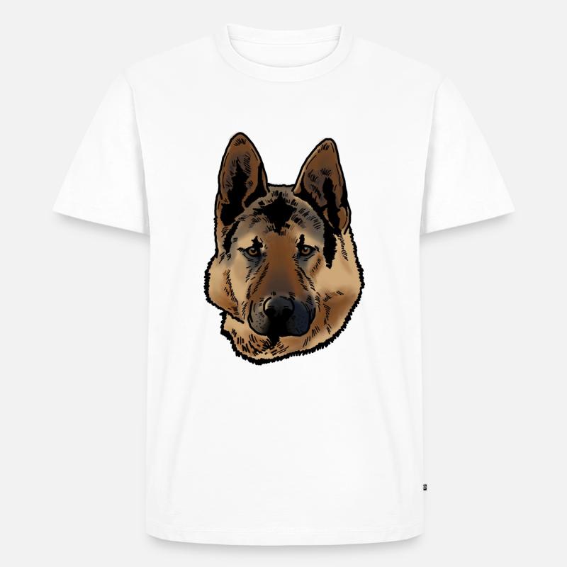 Deutscher Schäferhund - Männer Premium Bio T-Shirt - Weiß