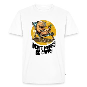 Don't worry be Cappy - Capybara - Holiday - Men's Premium Organic T-Shirt - white - Front - Nico (187cm)