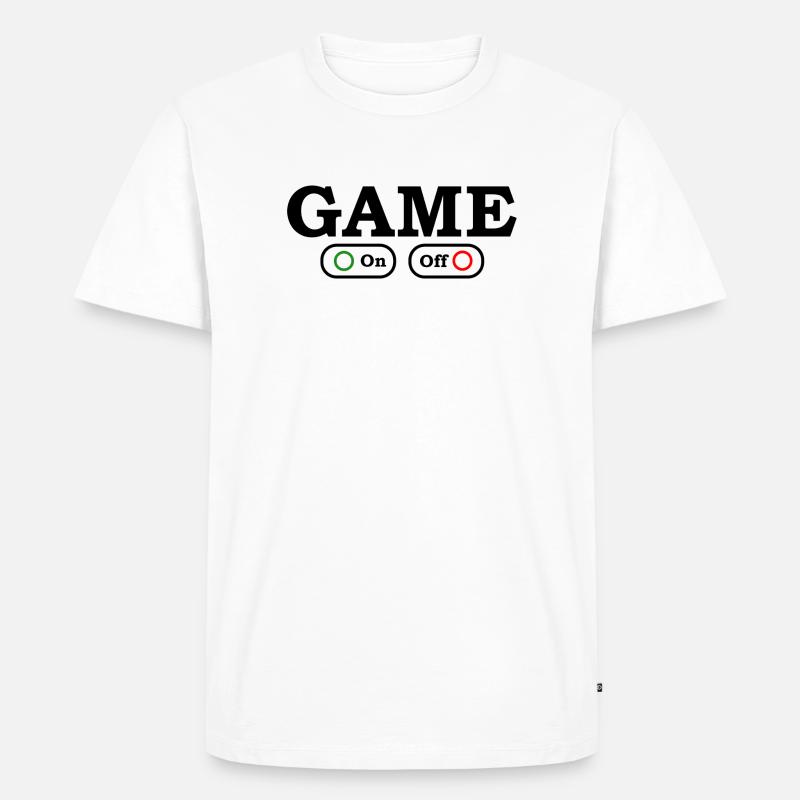 Spielmodus: Ein/Aus - Männer Premium Bio T-Shirt - Weiß