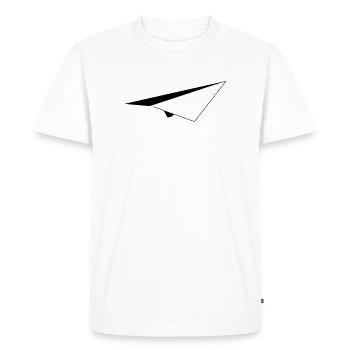 Avion en papier minimaliste - T-shirt Premium bio Homme - blanc - Devant - Nico (187cm)
