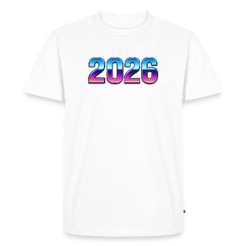 Neon 2026 Gradient Design - Men's Premium Organic T-Shirt - white - Front - Nico (187cm)