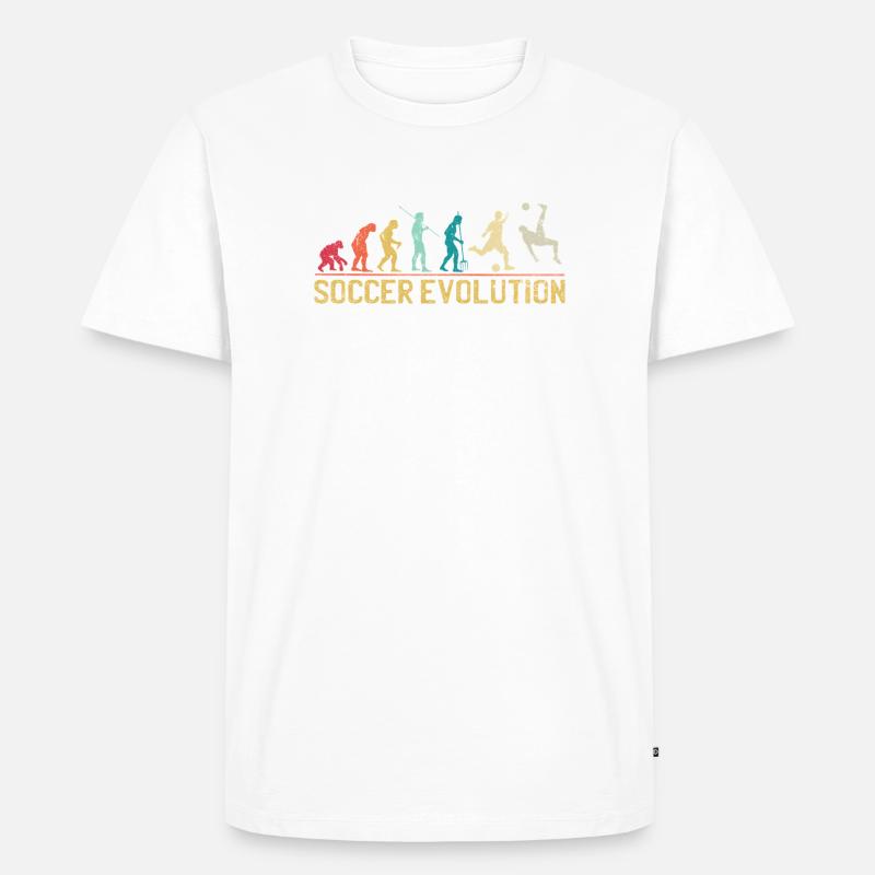 Soccer Evolution Progression Design - Männer Premium Bio T-Shirt - Weiß
