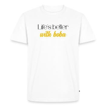 Life's Better With Boba Tea Happy Bubble Drink	 - Men's Premium Organic T-Shirt - white - Front - Nico (187cm)