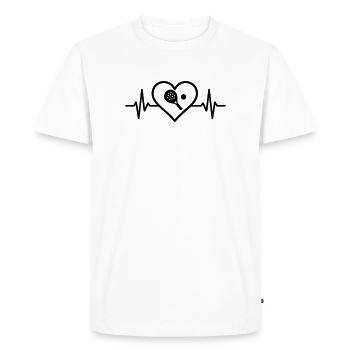 Padel Heart - Men's Premium Organic T-Shirt - white - Front - Nico (187cm)