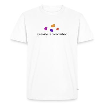 Gravity is overrated - Bouldering Design - Men's Premium Organic T-Shirt - white - Front - Nico (187cm)