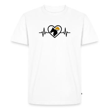 Riding Heart Horse Sport Passion Gift - Men's Premium Organic T-Shirt - white - Front - Nico (187cm)
