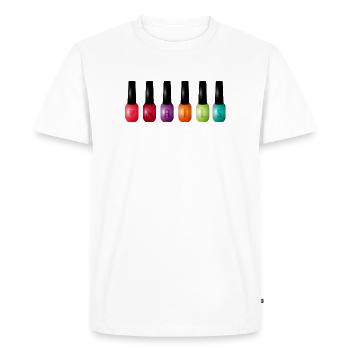 Vernis à ongles coloré avec motif typographique « Nails » - T-shirt Premium bio Homme - blanc - Devant - Nico (187cm)