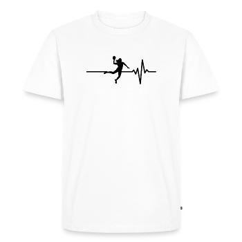 Le handball est ma vie, battement de cœur, Coupe du monde, Championnats d’Europe, DE - T-shirt Premium bio Homme - blanc - Devant - Nico (187cm)