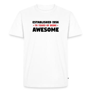 Fondé en 1956 70 ans d’anniversaire génial - T-shirt Premium bio Homme - blanc - Devant - Nico (187cm)