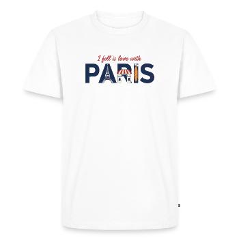 Paris Love – Tour Eiffel & Design de baguettes - T-shirt Premium bio Homme - blanc - Devant - Nico (187cm)