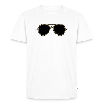 Iconic Gold & Black Aviator Goggles - Men's Premium Organic T-Shirt - white - Front - Nico (187cm)