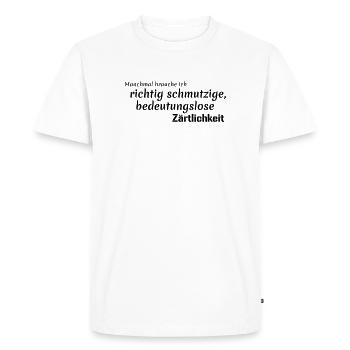 tendresse dénuée de sens - T-shirt Premium bio Homme - blanc - Devant - Nico (187cm)