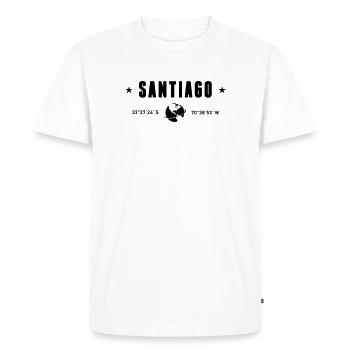 Santiago Chile Coordinates Planet Earth - Men's Premium Organic T-Shirt - white - Front - Nico (187cm)