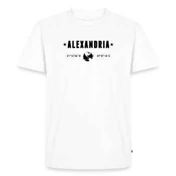 Alexandria Egypt Coordinates Planet Earth - Men's Premium Organic T-Shirt - white - Front - Nico (187cm)