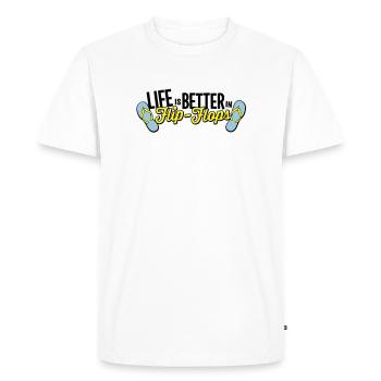 la vie est meilleure dans effondrement - T-shirt Premium bio Homme - blanc - Devant - Nico (187cm)