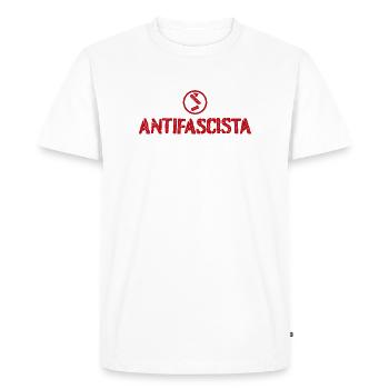Antifasciste - T-shirt Premium bio Homme - blanc - Devant - Nico (187cm)