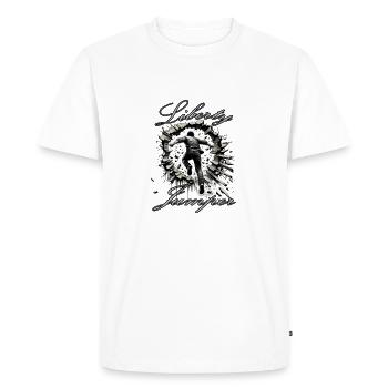 Sautez dans la liberté - T-shirt Premium bio Homme - blanc - Devant - Nico (187cm)