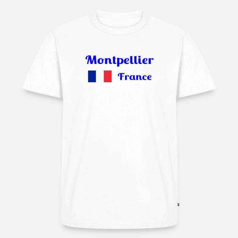 Montpellier, Frankreich - Stilvolle Drucke - Männer Premium Bio T-Shirt - Weiß