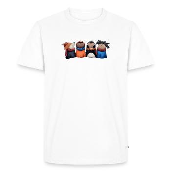 Night Watch Wooligans – Funny Woodland Animals - Men's Premium Organic T-Shirt - white - Front - Nico (187cm)