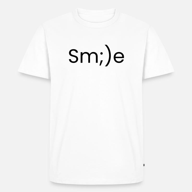 Denken Sie daran, zu lächeln - Männer Premium Bio T-Shirt - Weiß