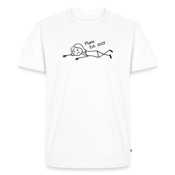 Mama Est 2025 Reclining Design - Men's Premium Organic T-Shirt - white - Front - Nico (187cm)