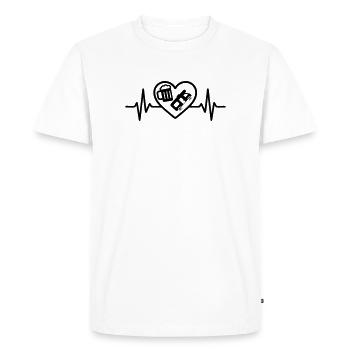 Humour de camping-car Heart Beer - T-shirt Premium bio Homme - blanc - Devant - Nico (187cm)