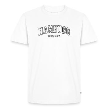 Hambourg, Allemagne, motif urbain moderne - T-shirt Premium bio Homme - blanc - Devant - Nico (187cm)