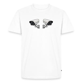Art de surveillance à double caméra - T-shirt Premium bio Homme - blanc - Devant - Nico (187cm)