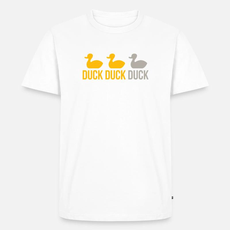 Tri-Duck Wiederholungsemblem - Männer Premium Bio T-Shirt - Weiß