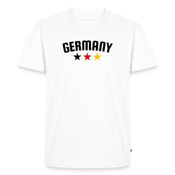 Allemagne 3 Étoiles Design EN - T-shirt Premium bio Homme - blanc - Devant - Nico (187cm)