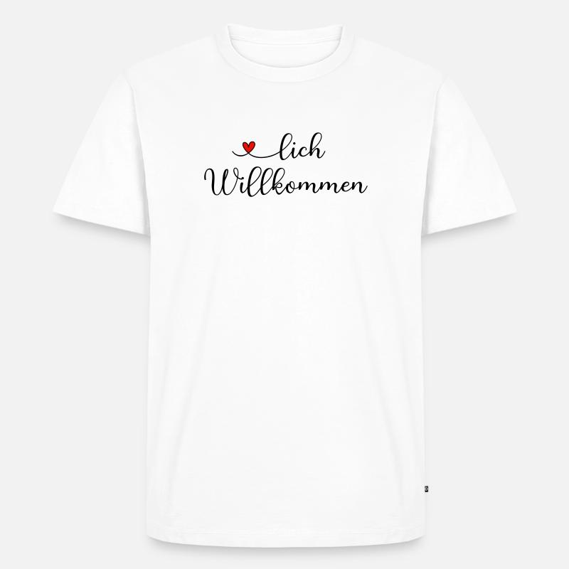 Herzlich Willkommen - Männer Premium Bio T-Shirt - Weiß