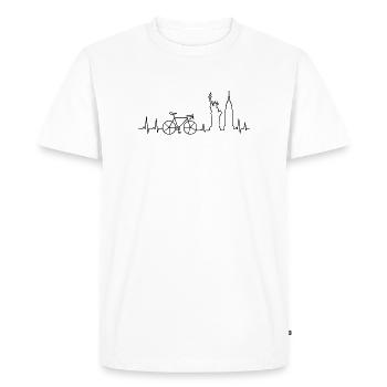 Battement de cœur à vélo de route de New York - T-shirt Premium bio Homme - blanc - Devant - Nico (187cm)