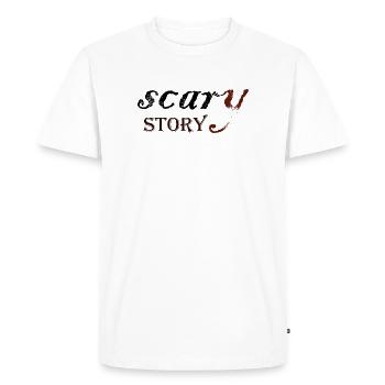 Typographie vintage de contes effrayants - T-shirt Premium bio Homme - blanc - Devant - Nico (187cm)