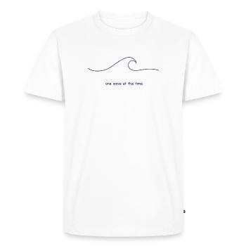 One wave at the time - Men's Premium Organic T-Shirt - white - Front - Nico (187cm)