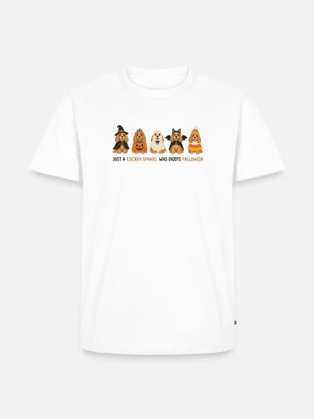 Cocker Spaniel Halloween-Crew - Männer Premium Bio T-Shirt - Weiß