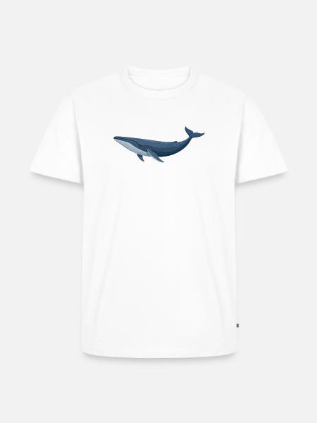 Blauwal Wal - Männer Premium Bio T-Shirt - Weiß
