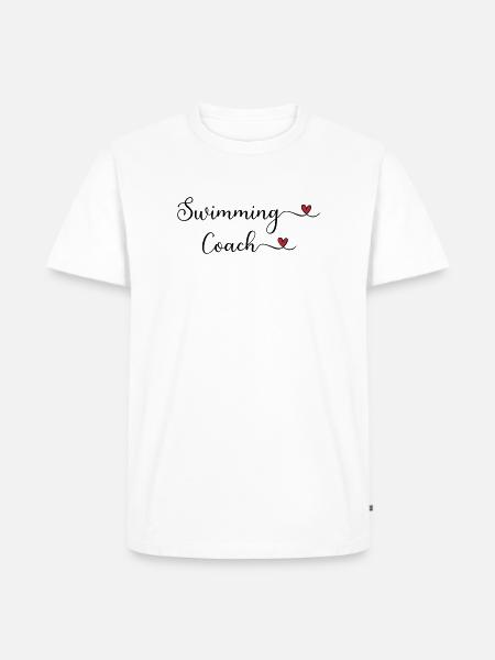 Schwimmtrainer-Typografie mit Herz - Männer Premium Bio T-Shirt - Weiß
