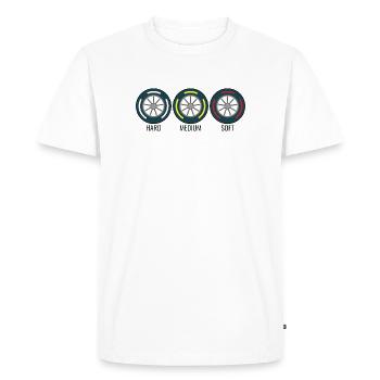 Pneus Formule voiture course - T-shirt Premium bio Homme - blanc - Devant - Nico (187cm)