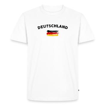 RedGold Brush Flag - Men's Premium Organic T-Shirt - white - Front - Nico (187cm)
