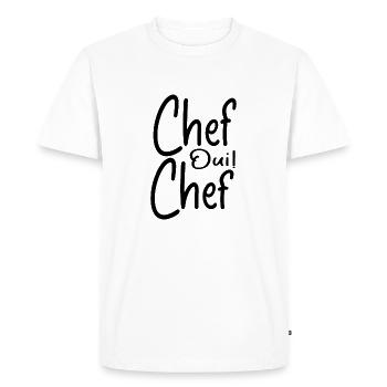 Chef Oui Chef - Humour Chef - T-shirt Premium bio Homme - blanc - Devant - Nico (187cm)