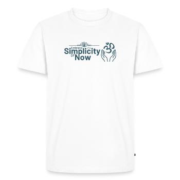Embrassez la simplicité du présent - T-shirt Premium bio Homme - blanc - Devant - Nico (187cm)
