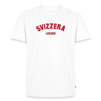 LUGANO Svizzera Suisse Suisse - T-shirt Premium bio Homme - blanc - Devant - Nico (187cm)
