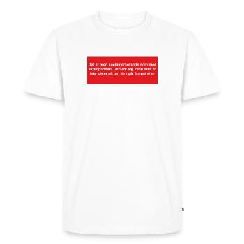 Social Democratic Turtle in Red Background - Men's Premium Organic T-Shirt - white - Front - Nico (187cm)