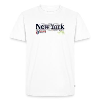 City Skyline in Blue Tones - Men's Premium Organic T-Shirt - white - Front - Nico (187cm)